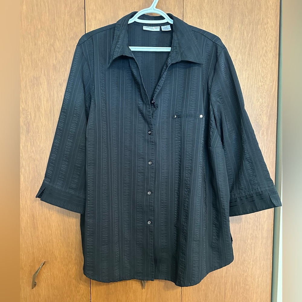 Women's Black Button-Up Blouse